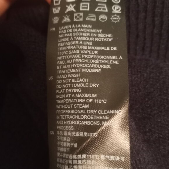 Sandro Women's Cable V Mockneck Sweater Blue/White Size 0 - Picture 5 of 6